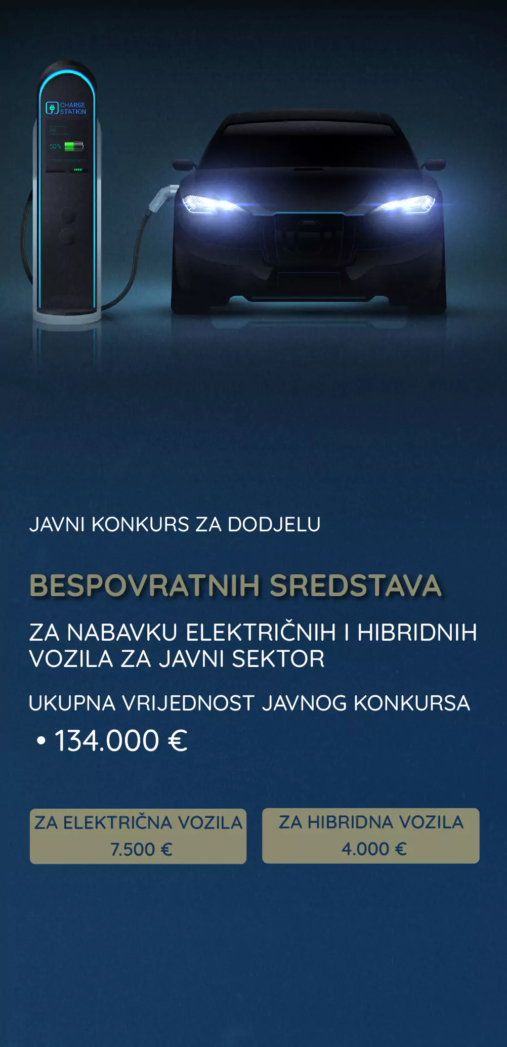 Javni konkurs za dodjelu subvencija fonda za zaštitu životne sredine za kupovinu električnih i hibridnih vozila (kategorije L, M1 i N1) u javnom sektoru